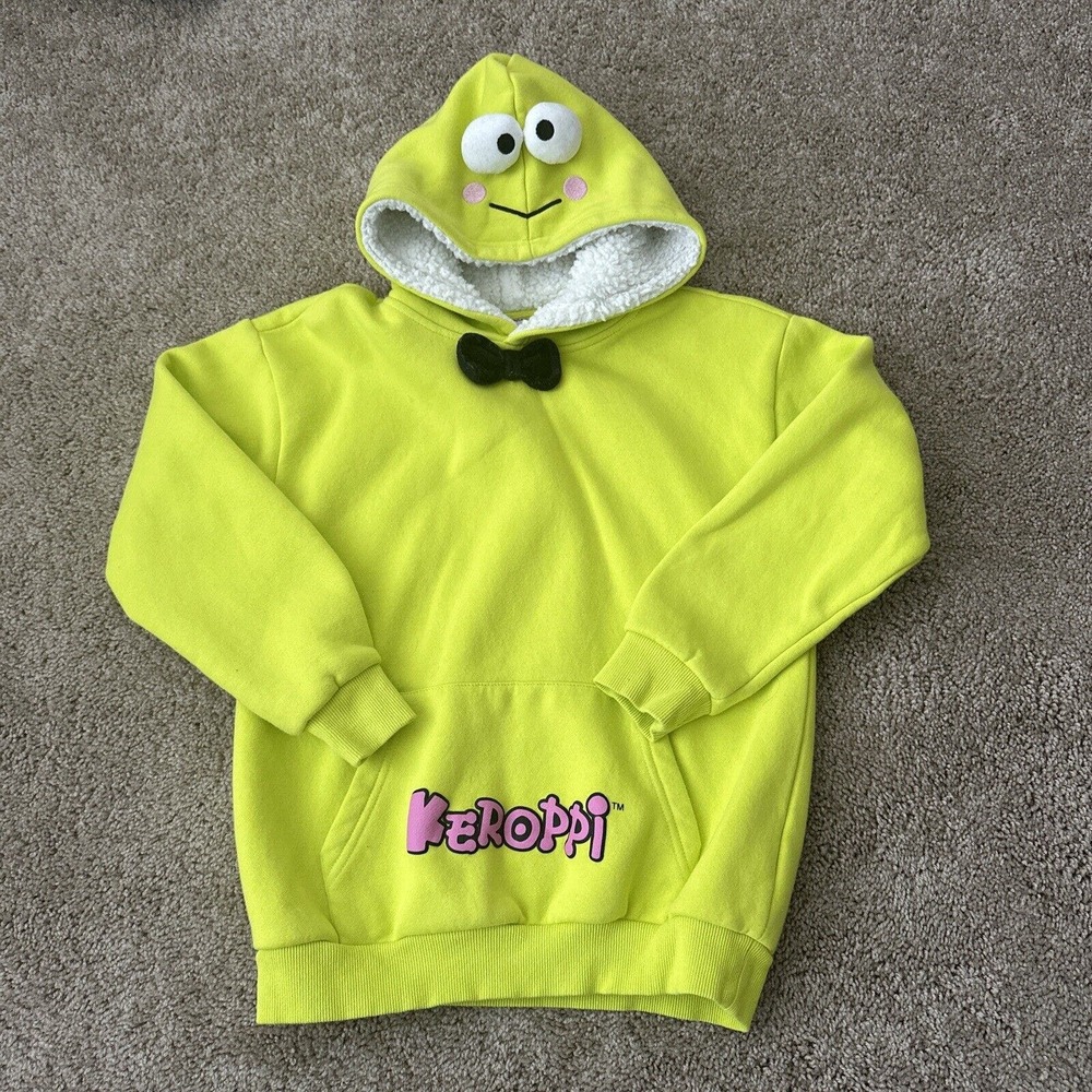 Hello Kitty & Friends Hoodie Kids 11/12 Lime Green Keroppi
